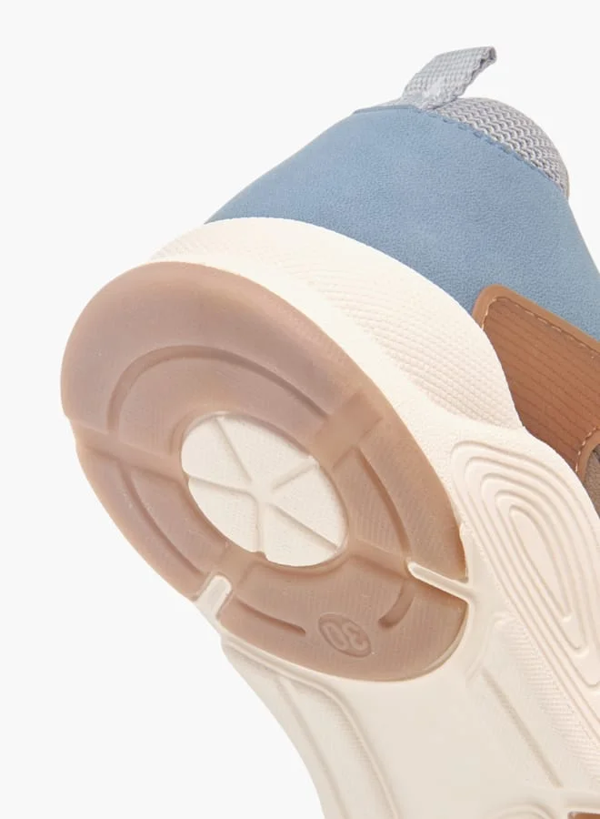 JUNIORS Boys Textured Sneakers With Hook And Loop Closure