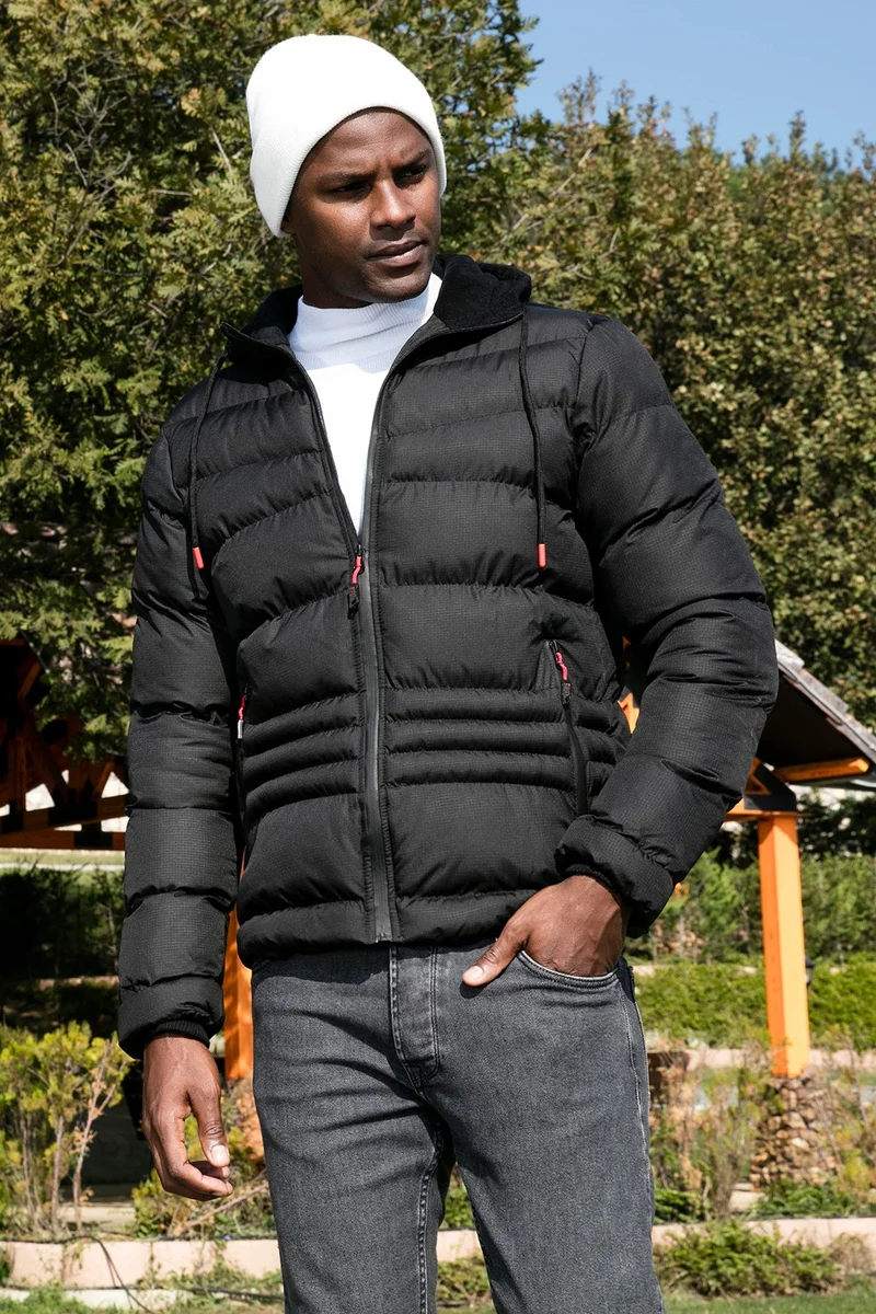 Buratti Hooded Zipper Pocket Slim Fit Coat Men's Coat 649000110