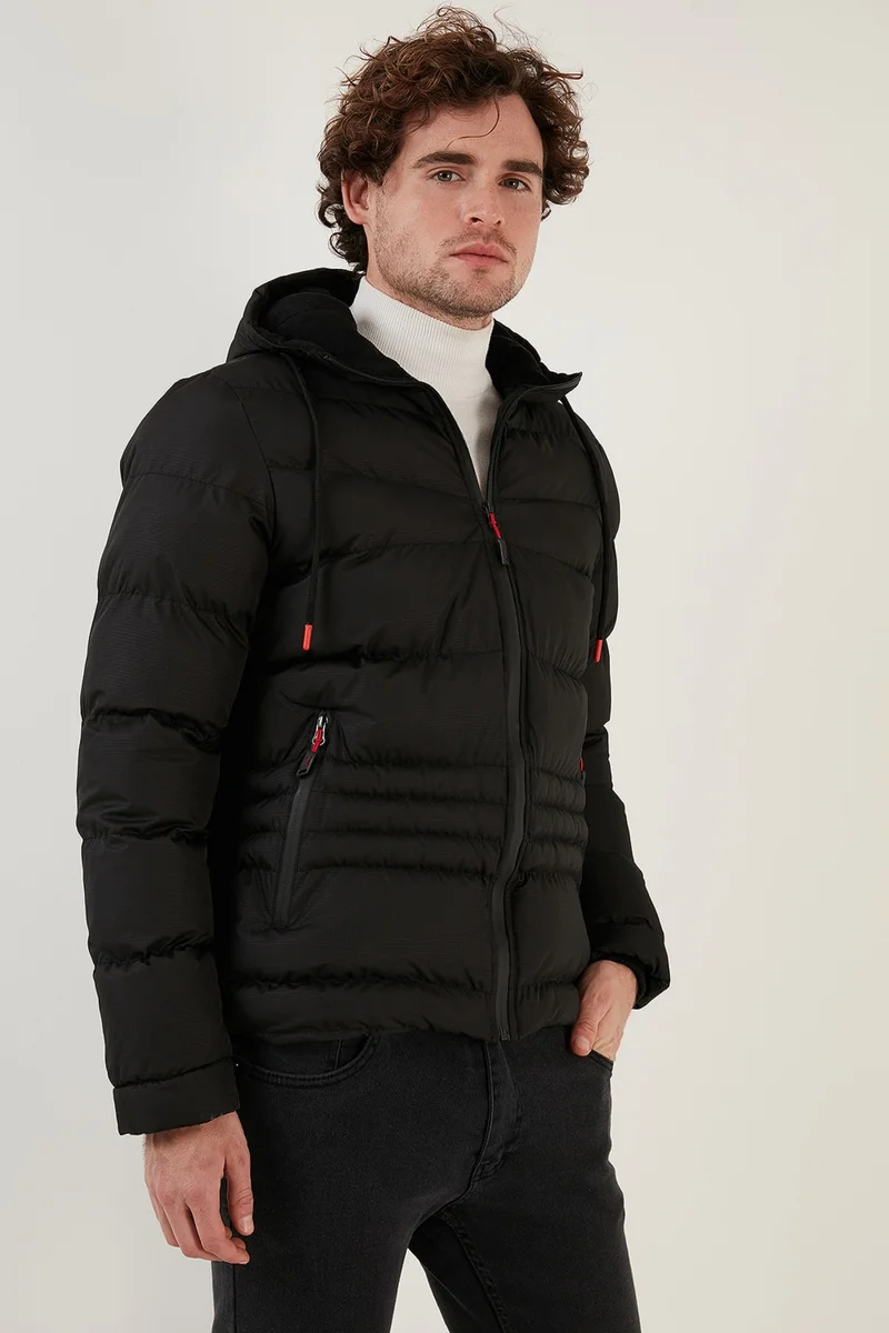 Buratti Hooded Zipper Pocket Slim Fit Coat Men's Coat 649000110