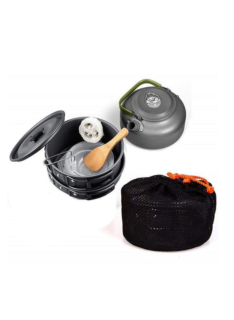 9Pcs Cookware Set Outdoor Camping Cooking Kit Portable Nonstick Lightweight Pans Cook Set with Bag  - Image 4