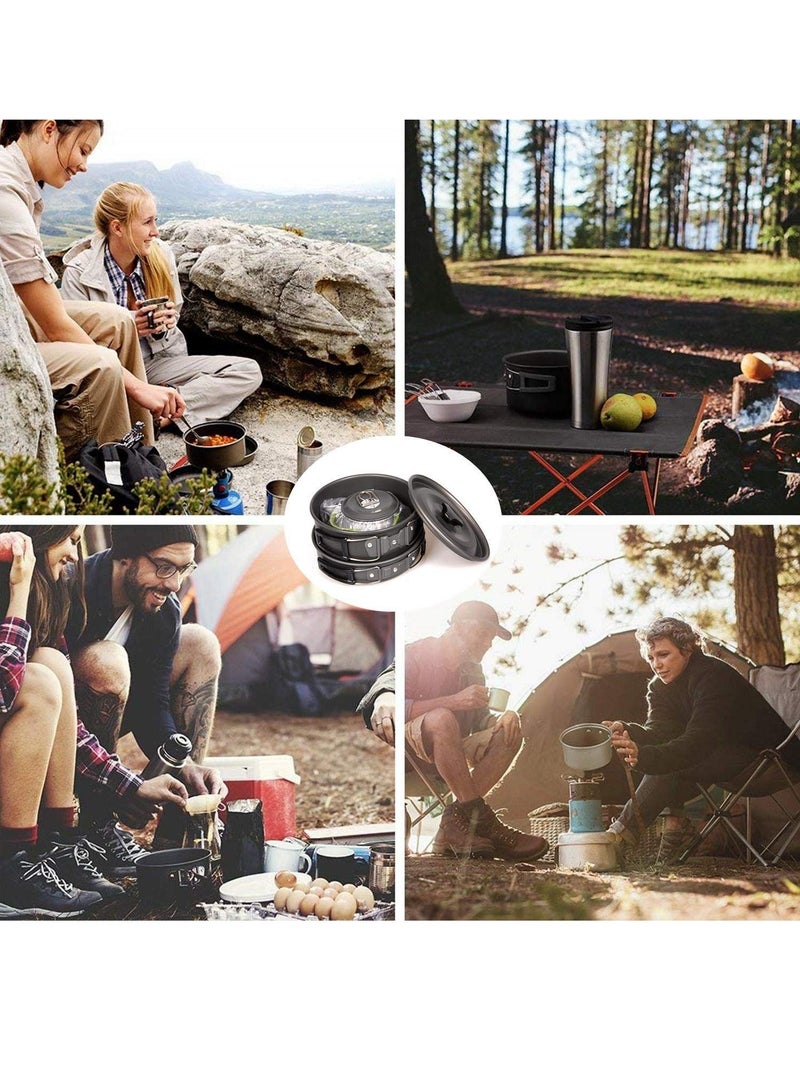 9Pcs Cookware Set Outdoor Camping Cooking Kit Portable Nonstick Lightweight Pans Cook Set with Bag  - Image 5