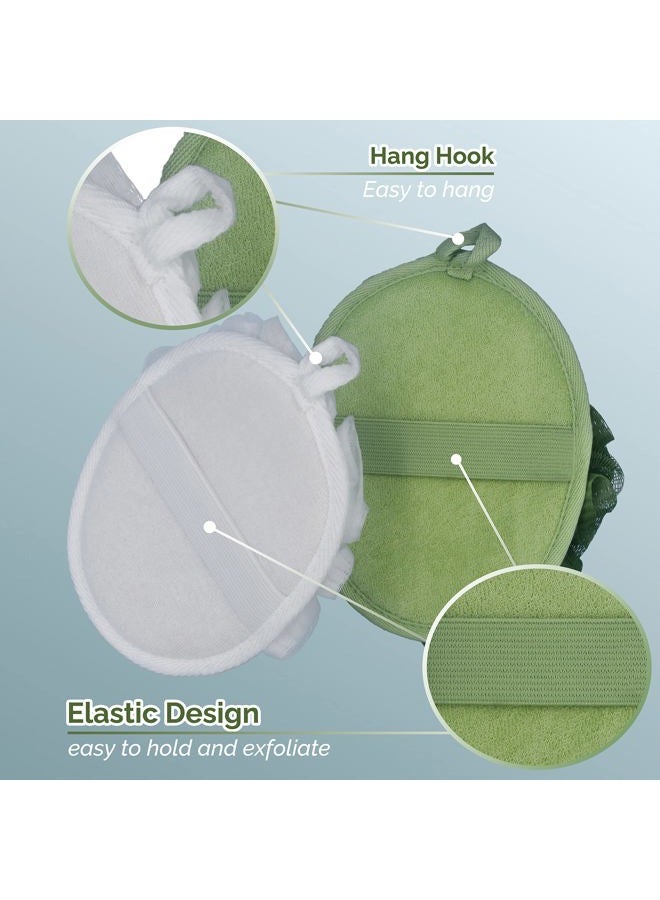Estfin 2 Pack Exfoliating Bath Shower Spa Pouf Mesh Flower Loofah Sponge Ball Brush Scrub Scrubber Mitt Mitten Glove Cleanse Pad, Remove Body Dead Skin for Men and Women - Image 3