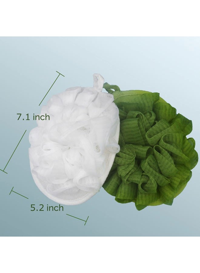Estfin 2 Pack Exfoliating Bath Shower Spa Pouf Mesh Flower Loofah Sponge Ball Brush Scrub Scrubber Mitt Mitten Glove Cleanse Pad, Remove Body Dead Skin for Men and Women - Image 4