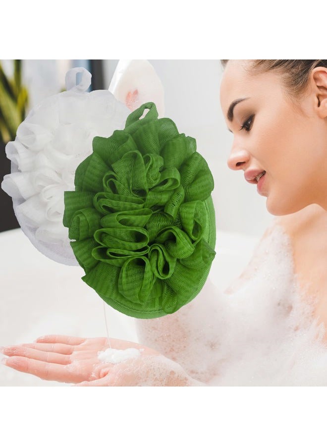Estfin 2 Pack Exfoliating Bath Shower Spa Pouf Mesh Flower Loofah Sponge Ball Brush Scrub Scrubber Mitt Mitten Glove Cleanse Pad, Remove Body Dead Skin for Men and Women - Image 5