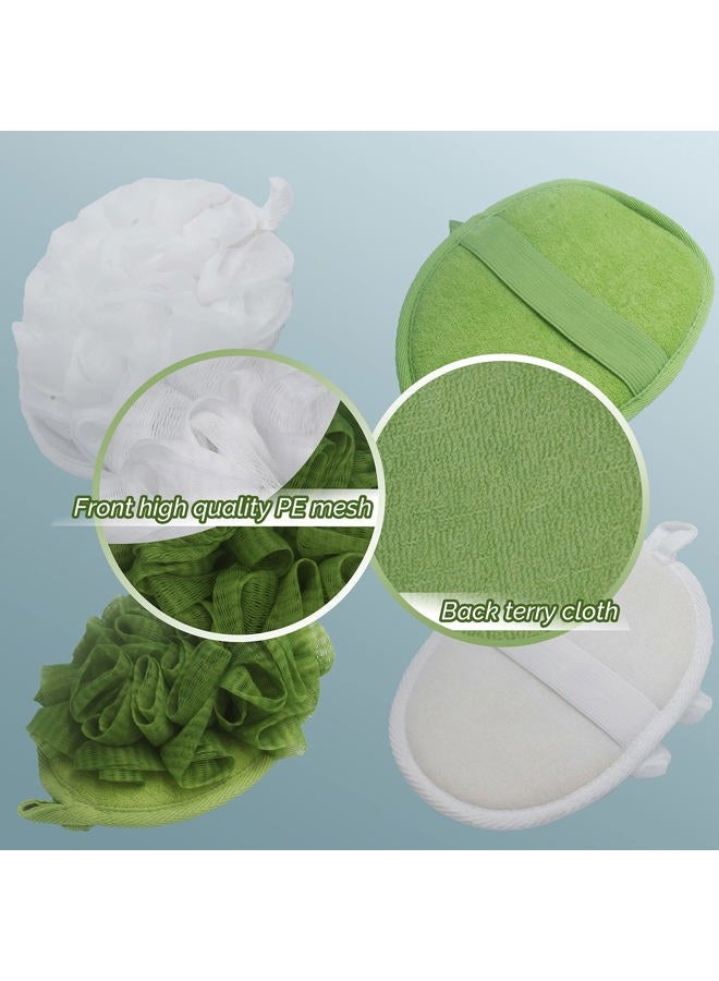Estfin 2 Pack Exfoliating Bath Shower Spa Pouf Mesh Flower Loofah Sponge Ball Brush Scrub Scrubber Mitt Mitten Glove Cleanse Pad, Remove Body Dead Skin for Men and Women - Image 2