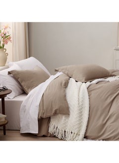 Bedsure Bedsure Khaki California King Duvet Cover - Soft Prewashed Cal King Duvet Cover Set, 3 Pieces, 1 Duvet Cover 104x98 Inches with Zipper Closure and 2 Pillow Shams, Comforter Not Included  - Image 4