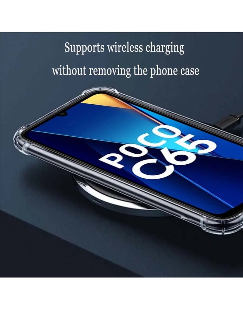 Techie حافظة وشاشة حماية Xiaomi Poco C65 مجموعة 2 في 1 - حافظة TPU شفافة مع واقي شاشة زجاجي مقسى HD - Image 5