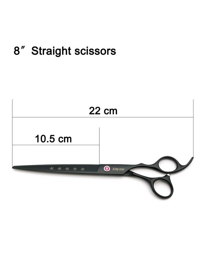 Kingstar 8.0in. Matt Black Professional Pet Grooming Scissors Set,Straight & Thinning & Curved Scissors Set with Comb,Dog Grooming,A559 - Image 5
