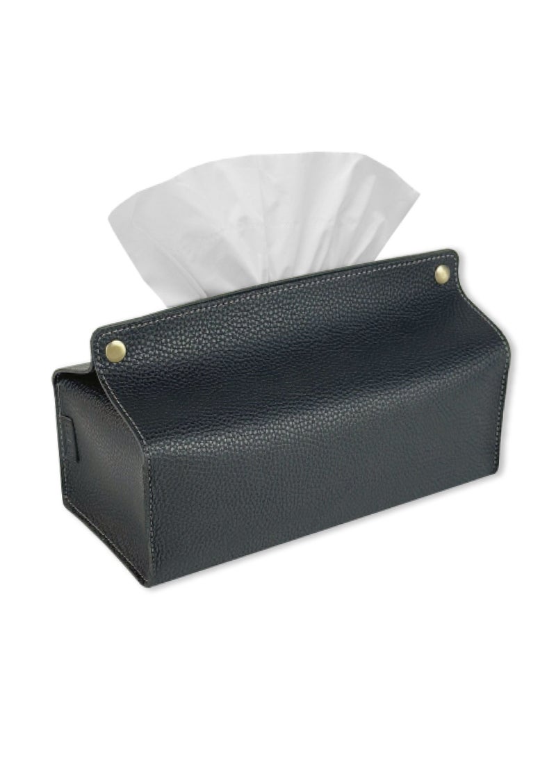 LeArt Leather Tissue Box Holder – Tissue Box Holder for Home Decorations for Living Room, Bedroom and Office | Tissue Box Cover | Car Tissue Holder | Tissue Box Cover for Car (Black) - Image 1