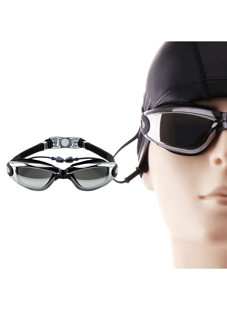 هوجان نظارات سباحة مقاومة للماء (مع سدادات أذن من قطعة واحدة) ، غطاء سباحة لحماية الأذن من السيليكون ، مجموعة مشبك أنف مقاوم للماء - Image 5