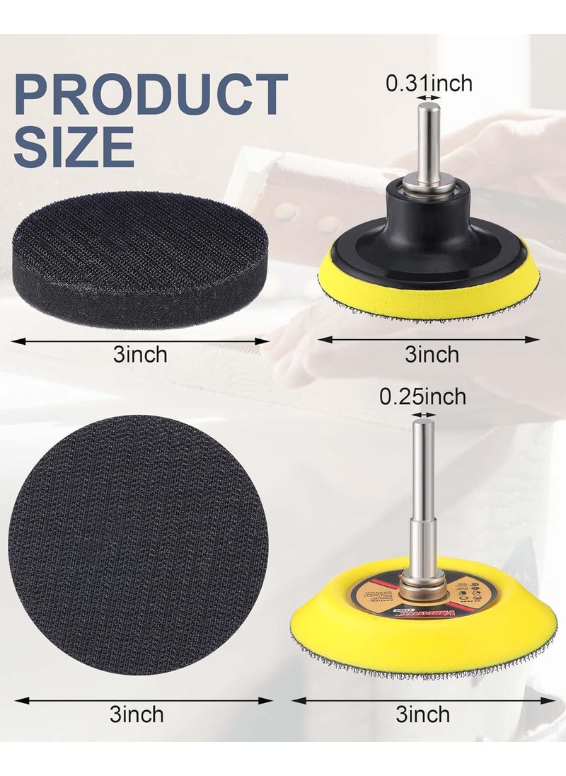 Queekay 261 Pcs Sanding Discs Pad Kit 3 Inch Sandpaper Grit 6010000 Wet Dry Sander Sheets with 14 Shank Backer Plate and Soft Foam Buffing Pads Grinding Abrasive Sponge Sanding Discs Pad for Polishing Tool  - Image 4