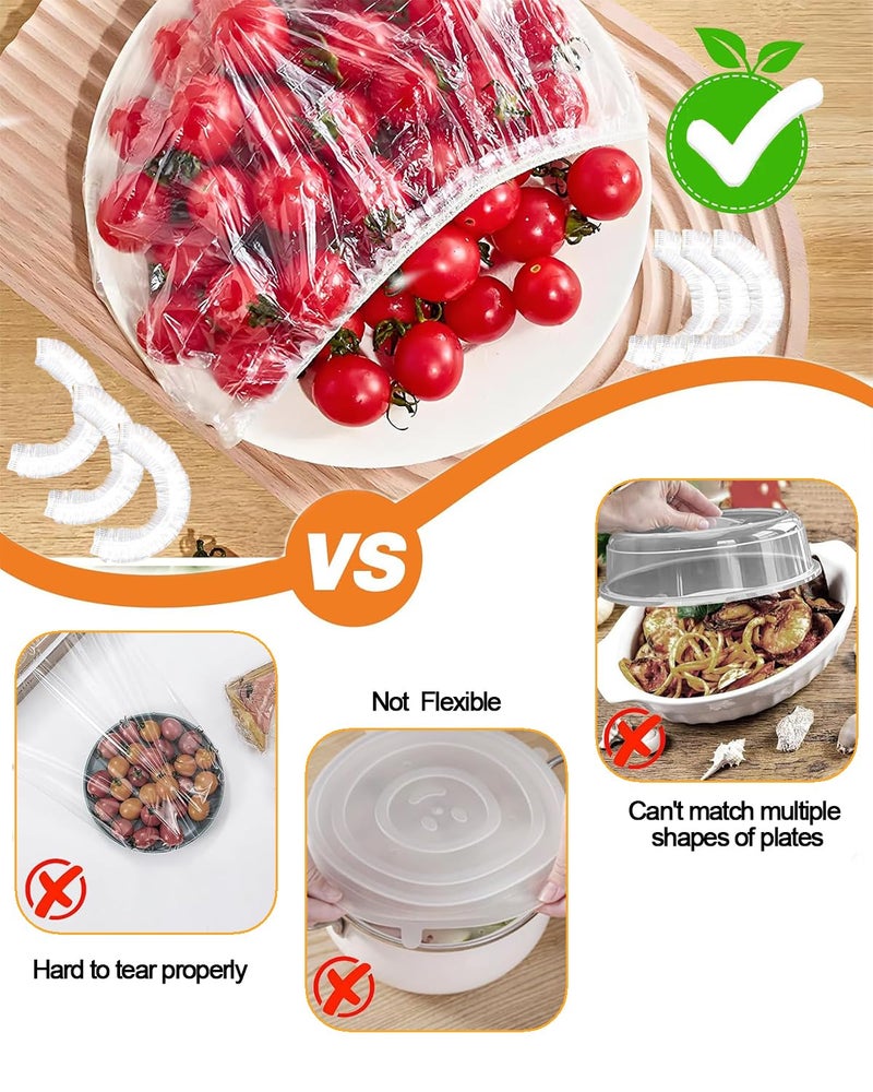 Adove Shower Caps for Sourdough Bread,200pcs Reusable Plastic Bowl Covers for Bread Proofing, Food Fresh Keeping Bags, Sourdough Essentials,Fits Bowls Up to 11" - Image 5