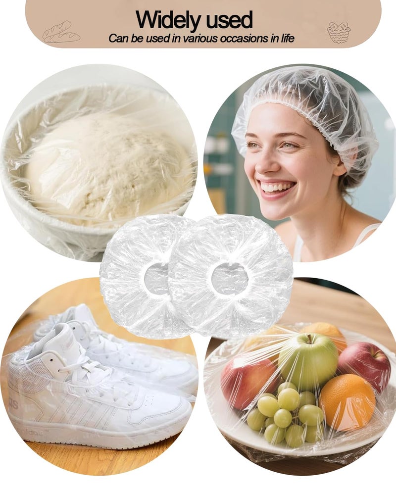 Adove Shower Caps for Sourdough Bread,200pcs Reusable Plastic Bowl Covers for Bread Proofing, Food Fresh Keeping Bags, Sourdough Essentials,Fits Bowls Up to 11" - Image 4