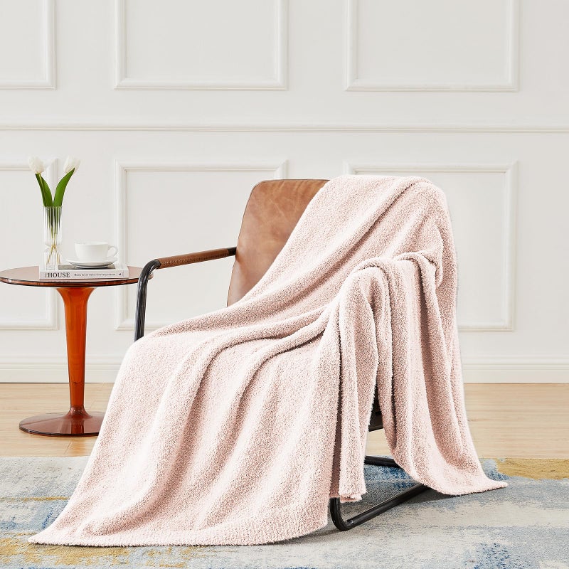 CYMULA Super Soft Pink Throw Blanket 50x60 inches- Lightweight Plush Fuzzy Fluffy Warm Cozy Blankets and Throws for Sofa Bed All Season Use - Image 3