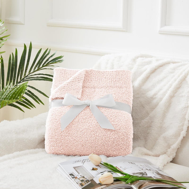 CYMULA Super Soft Pink Throw Blanket 50x60 inches- Lightweight Plush Fuzzy Fluffy Warm Cozy Blankets and Throws for Sofa Bed All Season Use - Image 2