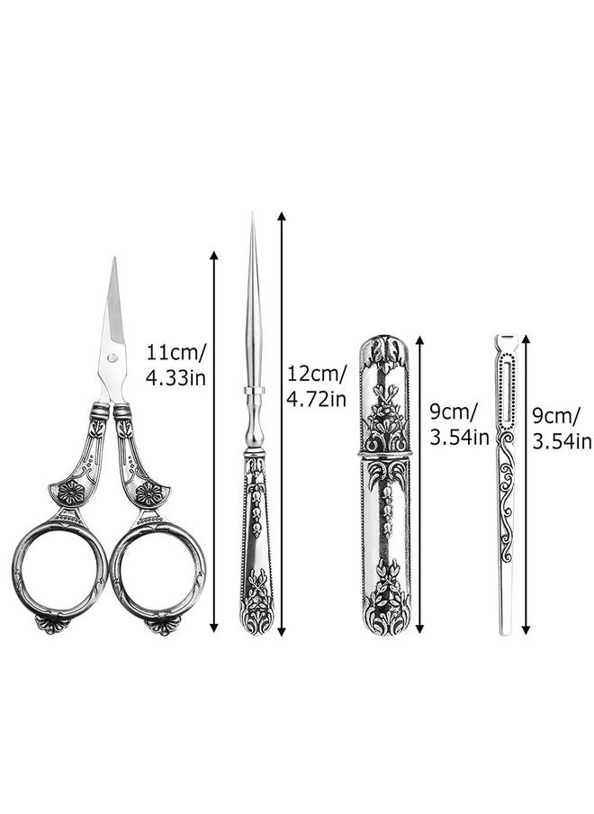 Butuze Embroidery Scissors Complete Vintage Sewing Tools With Sewing Needle Box Awl Sewing Thimble Threader For Sewing Cutting Art Work Embroidery Needlework  - Image 2