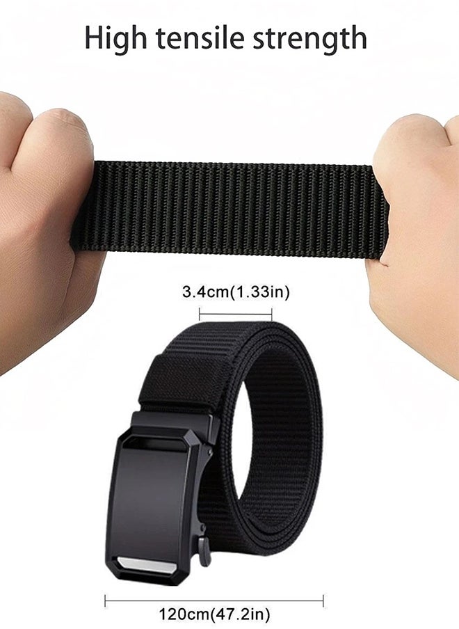 Generic Outdoor Nylon Sports Men's Belt Black, Men'S Casual Nylon Belt, Automatic Iron Buckle, Suitable for Outdoor Activities  - Image 4