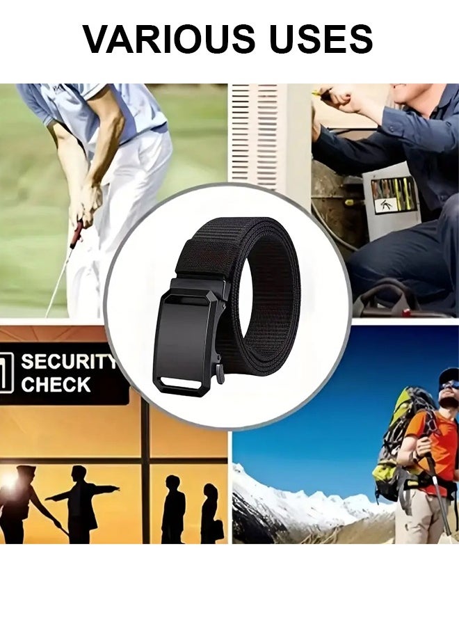 Generic Outdoor Nylon Sports Men's Belt Black, Men'S Casual Nylon Belt, Automatic Iron Buckle, Suitable for Outdoor Activities  - Image 5