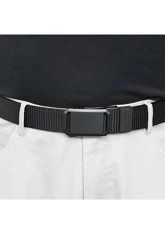 Generic Outdoor Nylon Sports Men's Belt Black, Men'S Casual Nylon Belt, Automatic Iron Buckle, Suitable for Outdoor Activities  - Image 2