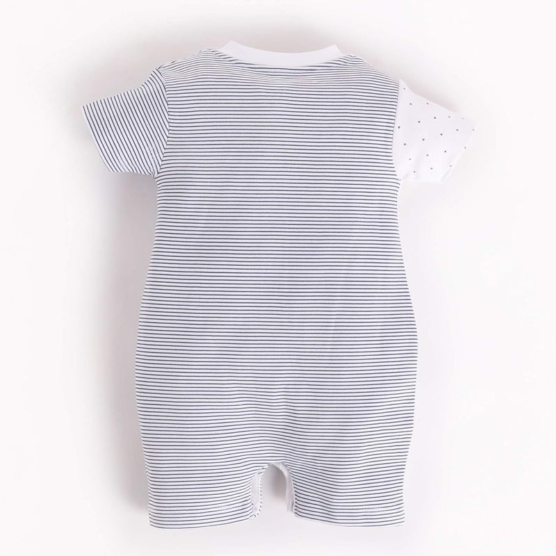 BABY GO 100% Cotton Half Sleeve Romper for Infants - Black, 0-3 Months - Image 2