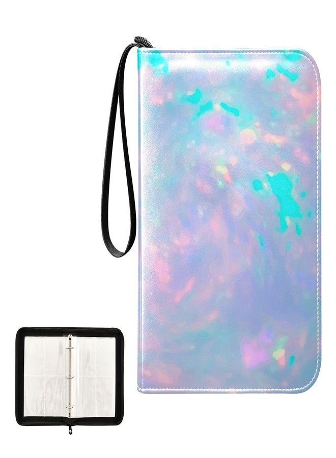 ALAZA 4 Pockets Trading Card Album Holder Book Folder Sports Card Binder Magical Rainbow 4 400 Double Side Pockets for 3 Ring Binder Zipper - Image 1