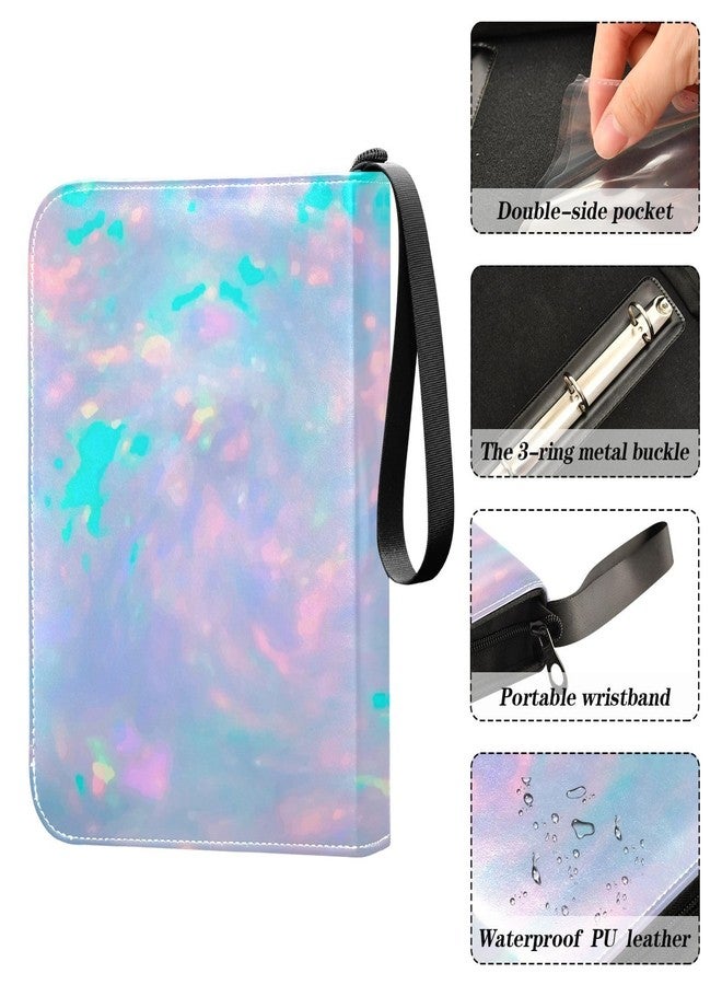 ALAZA 4 Pockets Trading Card Album Holder Book Folder Sports Card Binder Magical Rainbow 4 400 Double Side Pockets for 3 Ring Binder Zipper - Image 5