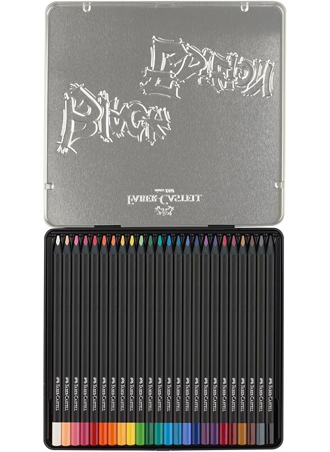 FABER-CASTELL - Blackwood 116425 Coloring Pencils Black Edition 24 Metal Case - Image 1