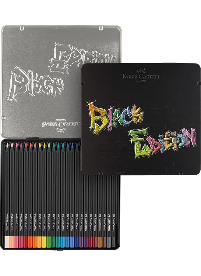 FABER-CASTELL - Blackwood 116425 Coloring Pencils Black Edition 24 Metal Case - Image 1