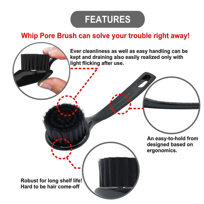 VESS Whip Pore Face Cleansing Brush Kit | Ergonomic Handle With Hanging Loop, Round & Soft Bristles & Compact Design - Image 3