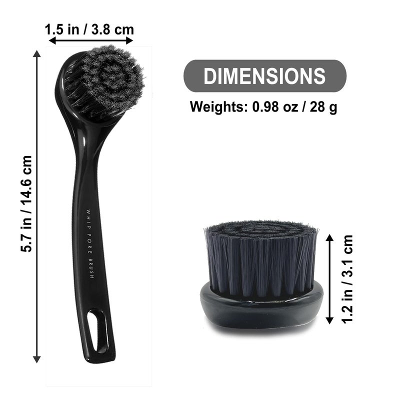 VESS Whip Pore Face Cleansing Brush Kit | Ergonomic Handle With Hanging Loop, Round & Soft Bristles & Compact Design - Image 2