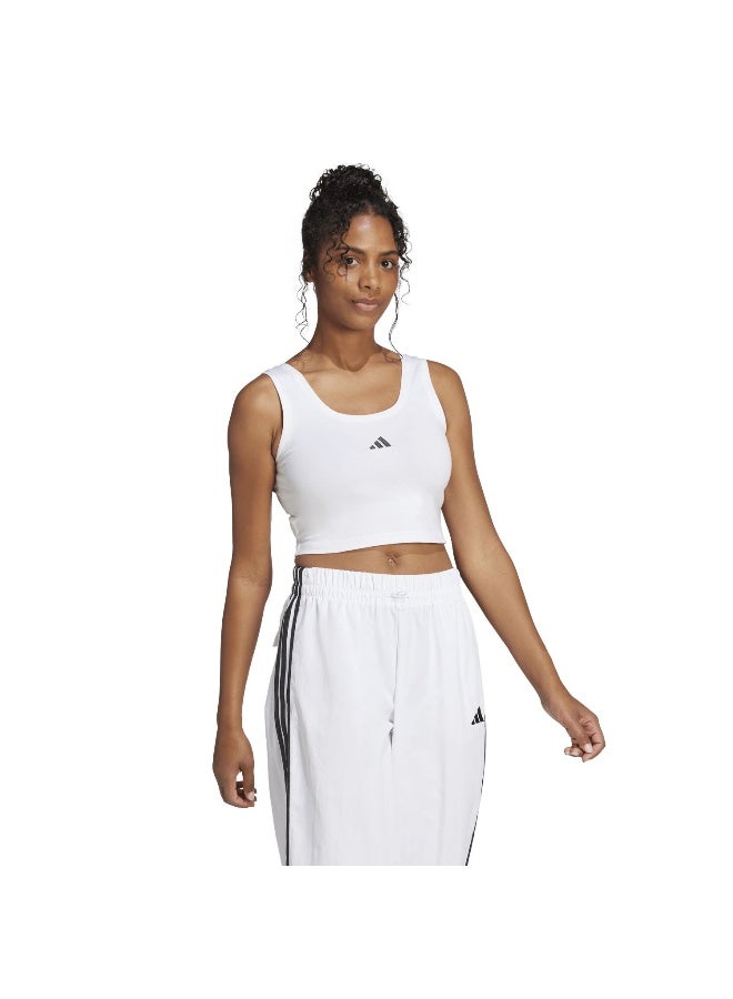 Adidas W Sl Sj Tk White Training T-Shirts For Women 2XS - Image 4