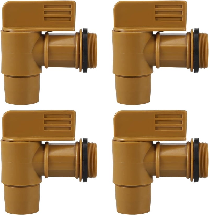 MUGLIO 4Pcs Drum Tap Polyethylene Drum Faucet Plastic Spigot 2" Barrel Faucet Replacement Tap for 30 & 55 Gallon Drum by - Image 1