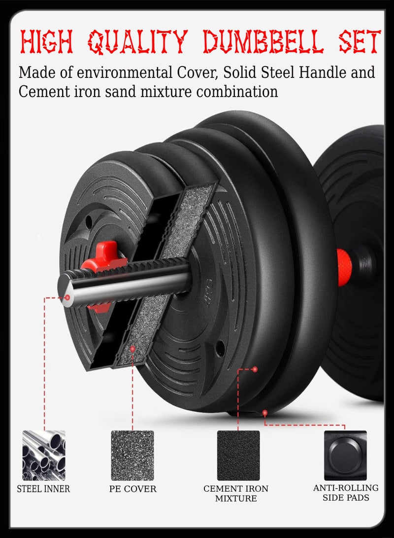 Toshionics 20Kg Multipurpose Adjustable Dumbbell Set Gym Equipment For Your Full Body Cardio And Strength Training Workout Also Space Efficient Fitness Equipment For Home Workout - Image 4