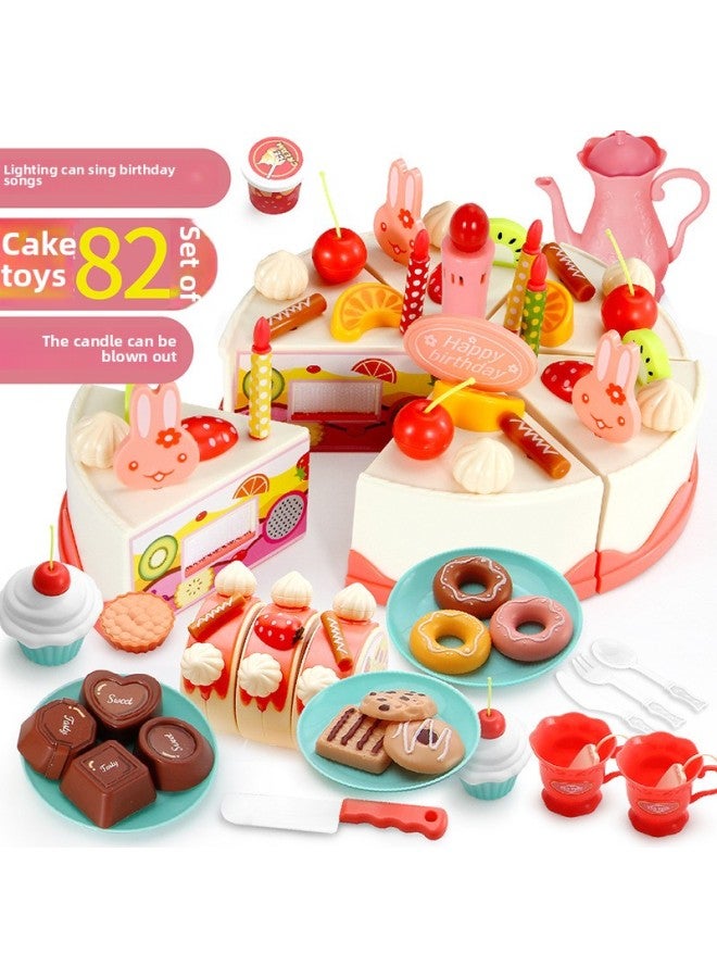 Children's Cutting Fruit Diy Cake Toy Music Electric Birthday Gift Simulation Play House Girl Toy-Color:889146-40PCS With Light 0.28kg - Image 5