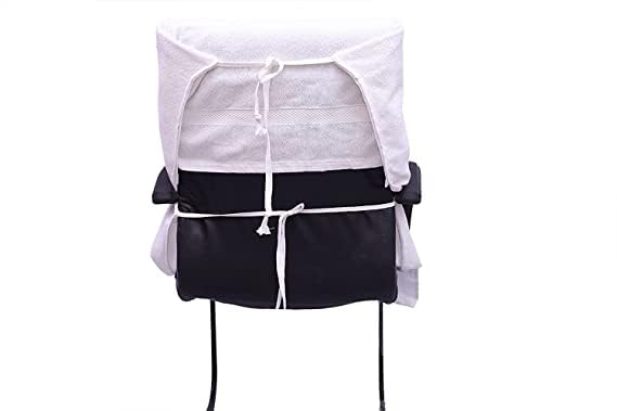 Shree Shyam White Plain Chair Towel Cover with Tie Knot 36 72 inches Cotton  - Image 2