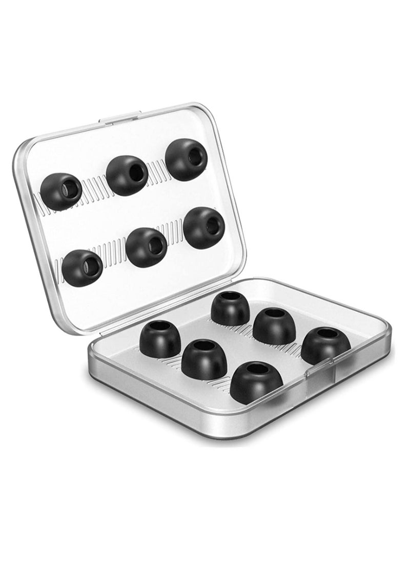 SYOSI - Ear Tips Replacement Memory Foam Tips Compatible for Airpods Pro, Fit in The Charging Case, Anti-Slip Reducing Noise in-Ear Eartips, Black Ear Buds with Portable Storage Box 6 Pairs - Image 1
