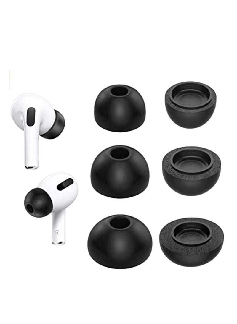 SYOSI - Ear Tips Replacement Memory Foam Tips Compatible for Airpods Pro, Fit in The Charging Case, Anti-Slip Reducing Noise in-Ear Eartips, Black Ear Buds with Portable Storage Box 6 Pairs - Image 1