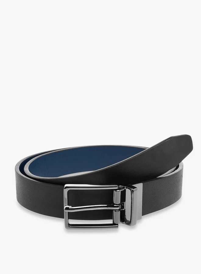 DUCHINI Solid Leather Belt with Pin Buckle Closure