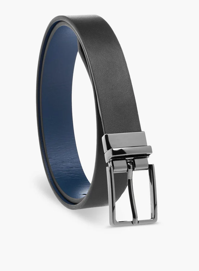 DUCHINI Solid Leather Belt with Pin Buckle Closure
