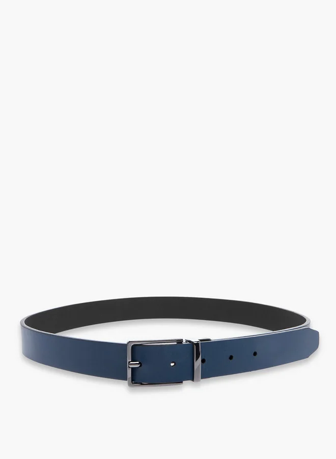 DUCHINI Solid Leather Belt with Pin Buckle Closure