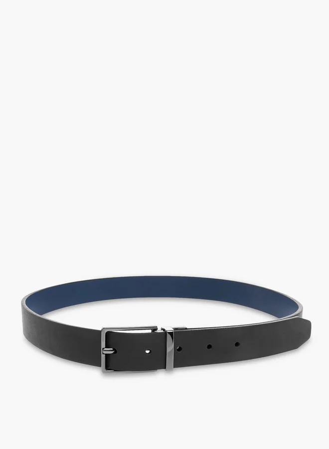 DUCHINI Solid Leather Belt with Pin Buckle Closure