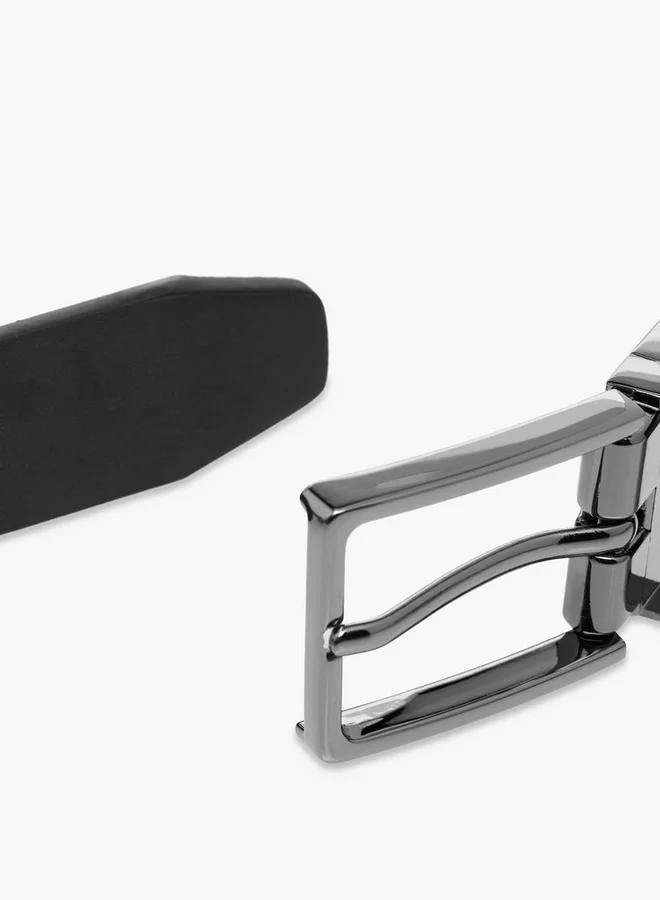 DUCHINI Solid Leather Belt with Pin Buckle Closure