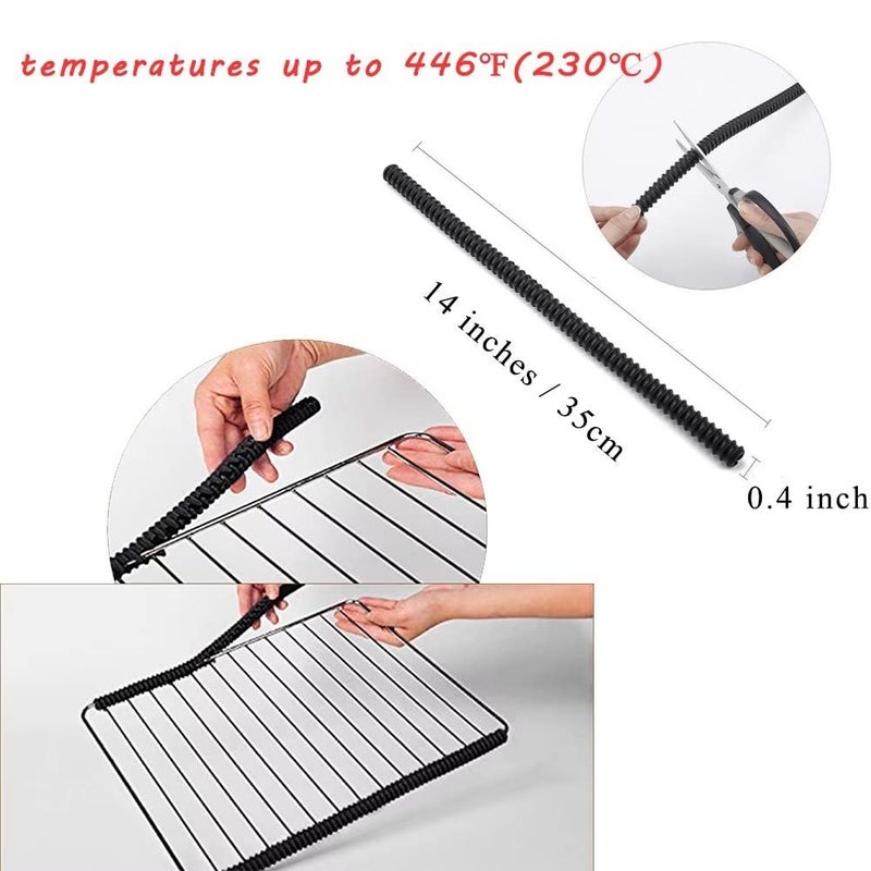 LokiLux 2 Pack Oven Liner Mat + 2 Oven Rack Edge Protector Guard,Heavy Duty&Non Stick Oven Liners For Electric Grill Gas-Keep Oven Clean,Silicone Oven Rack Shields-Protect Hands Against Burns And Scars,Black - Image 3