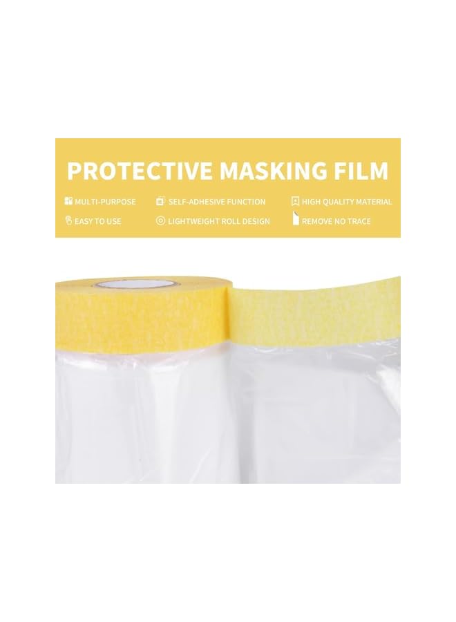 PROMASS promass 2M x 20M Tape and Drape, Plastic Drop Cloth Plastic Sheeting with Masking Tape,Waterproof Dust-Proof Protective Masking Film,Prevent Dust Paint Cover for Car,Furniture,Carpet,Floor,Bed  - Image 4