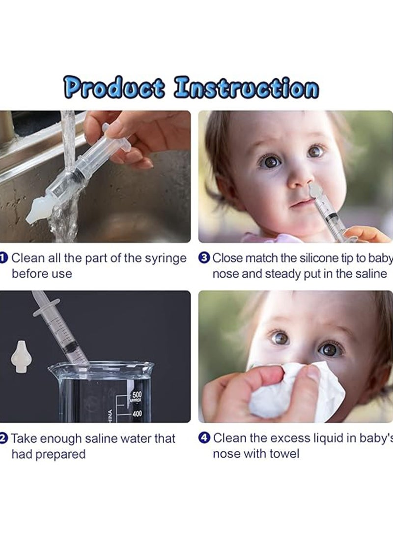 Baby Nasal Syringe (yellow)- 4 Pack - Safe Silicone Baby Nasal Aspirator Quick Syringe Nasal Cleaner Rinse Tool for Babies/Toddlers/Children - Image 4