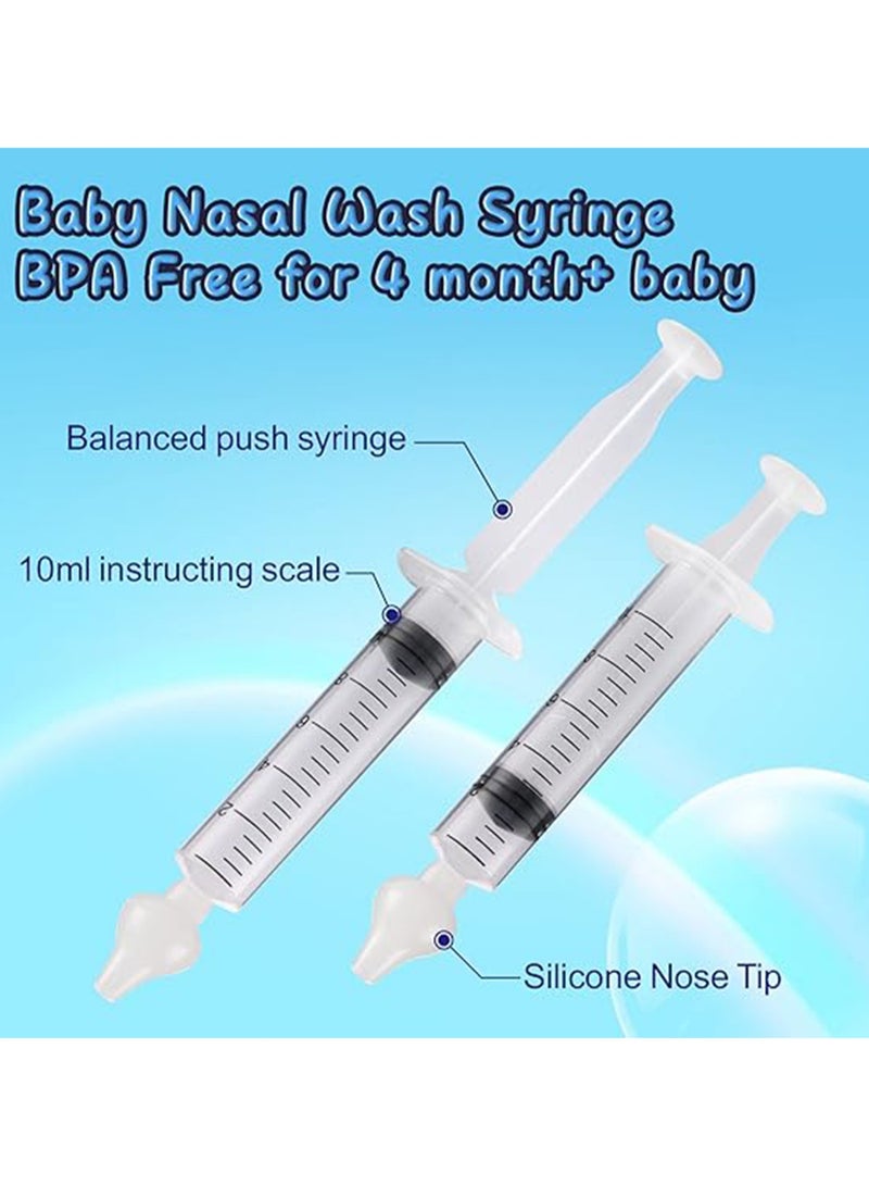 Baby Nasal Syringe (yellow)- 4 Pack - Safe Silicone Baby Nasal Aspirator Quick Syringe Nasal Cleaner Rinse Tool for Babies/Toddlers/Children - Image 2