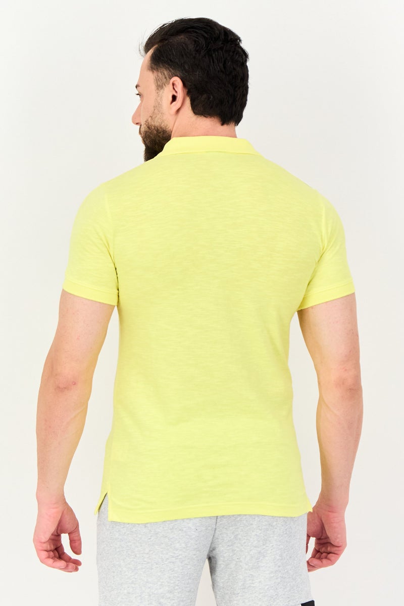 PUMA Men Sportswear Fit Short Sleeve Outdoor Polo Shirt, Bright Yellow - Image 3