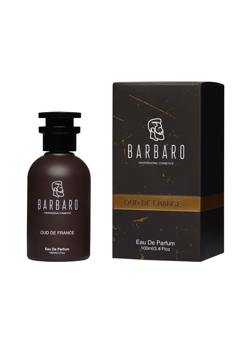 BARBARO OUD DE FRANCE , Long Lasting Perfume for Men, 100ml 