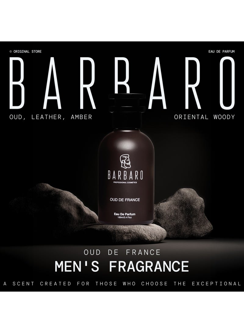 باربارو عود فرنسا، عطر عود فرنسي طويل الأمد للرجال، عطر فرنسي شرقي فاخر، 100 مل - Image 2