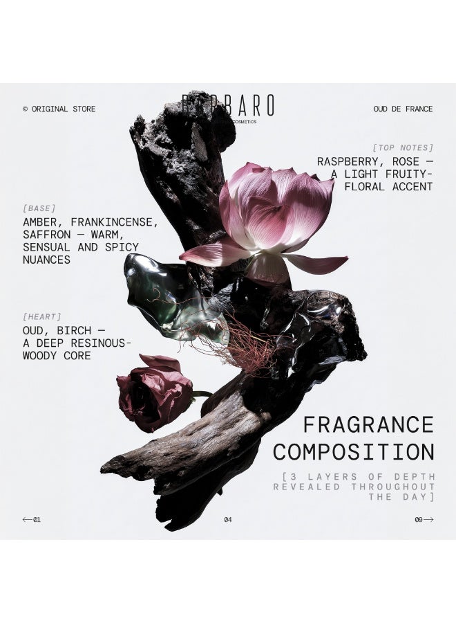 باربارو عود فرنسا، عطر عود فرنسي طويل الأمد للرجال، عطر فرنسي شرقي فاخر، 100 مل - Image 4